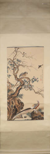 A SCROLL OF CHINESE BIRDS PAINTING, SHENQUAN