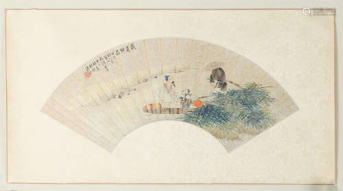 潘耕(?-1917)　1894年作 载菊归庄 设色纸本　镜心