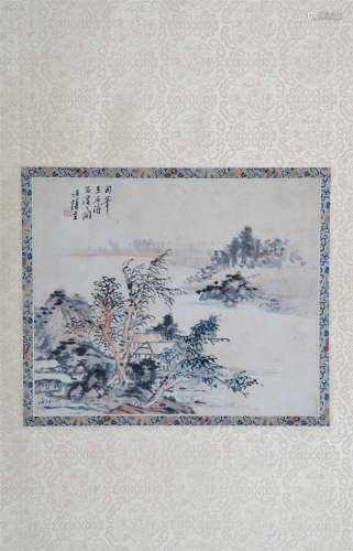汪慎生(1896-1972)　秋江山色 设色纸本　立轴