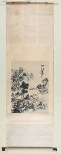 萧俊贤(1865-1949)　1944年作 秋净天和 设色纸本　立轴