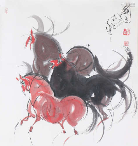 刘杰 (b.1940) 1997年作 马 设色纸本 镜心