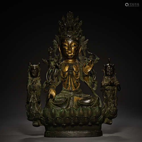 Ming Dynasty of China,Bronze Gilt Buddha Statue