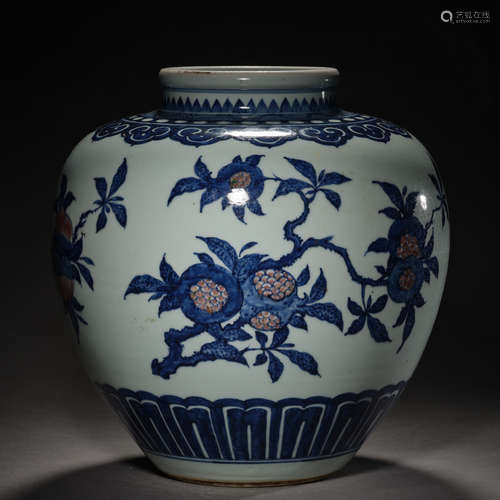 Qing Dynasty of China,Bule and White Jar