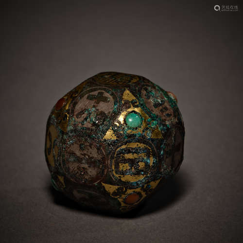 Han Dynasty of China,Inlaid Gold and Turquoise Seal