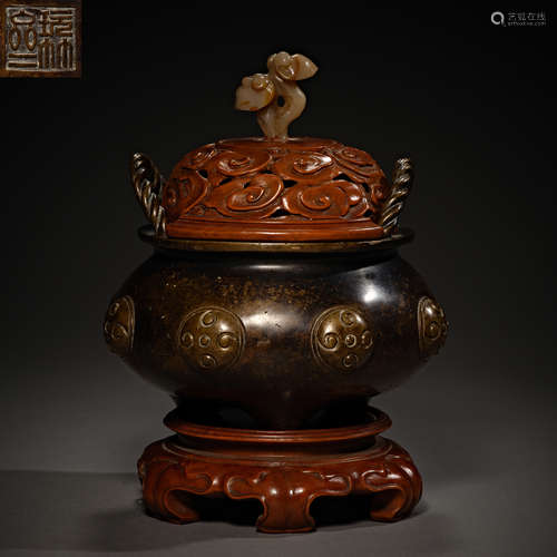 Qing Dynasty of China,Wooden Copper Incense Burner