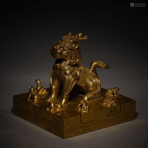 Qing Dynasty of China,Bronze Gilt Seal