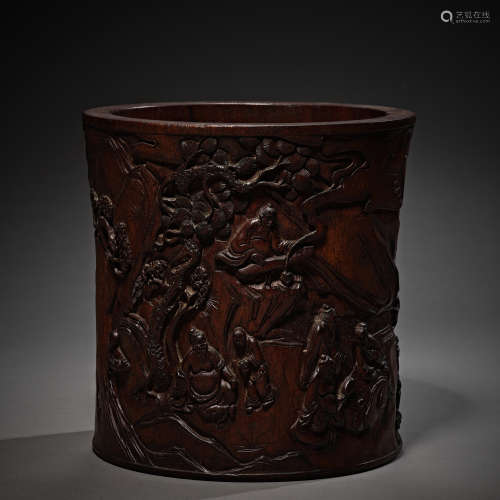 Qing Dynasty of China,Agalwood Character Pen Holder