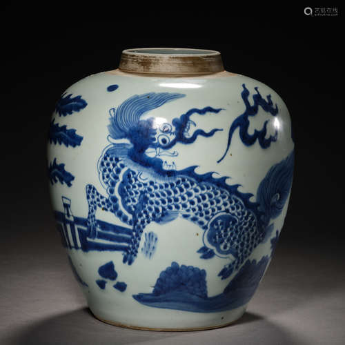 Qing Dynasty of China,Blue and White Jar