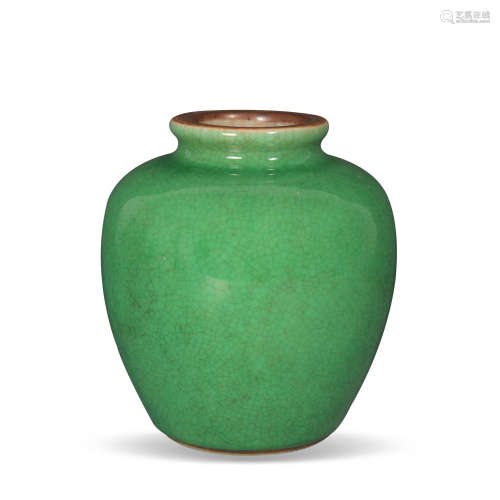 十九世纪 绿哥釉太白罐