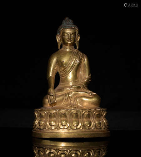 十八世纪 铜鎏金佛像