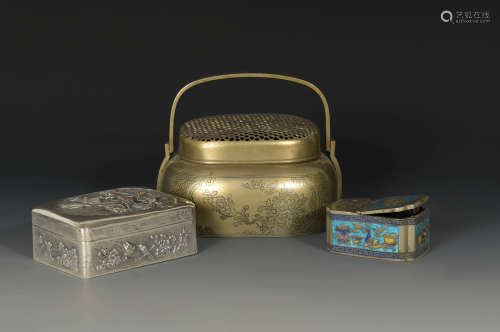 十九世纪 各式银及铜器三件