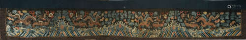 十九世纪 刺绣龙纹桌围
