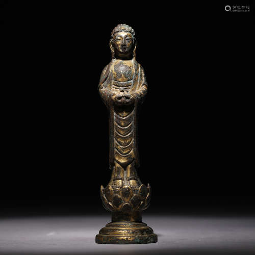 唐 銅鎏金釋迦摩尼像