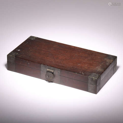 清 紫檀木紋方盒