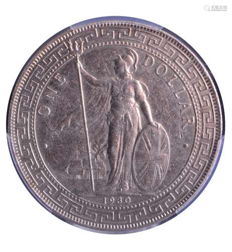 1930-B.GREAT BRITAIN Trade Dollar .Bombay Mint.PCGS AU Detai...