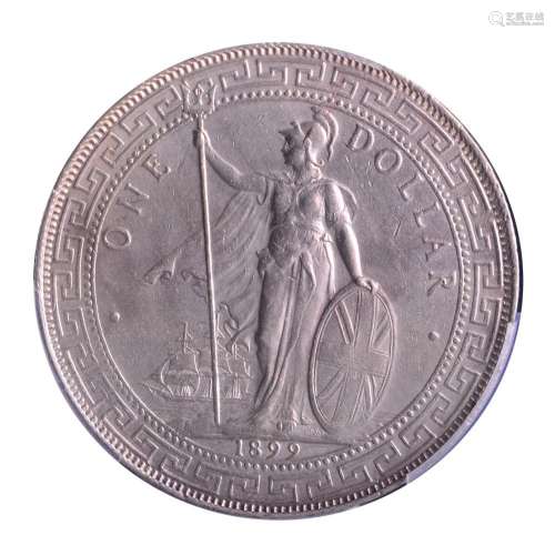 1899-B.GREAT BRITAIN Trade Dollar .Bombay Mint.PCGS AU Detai...