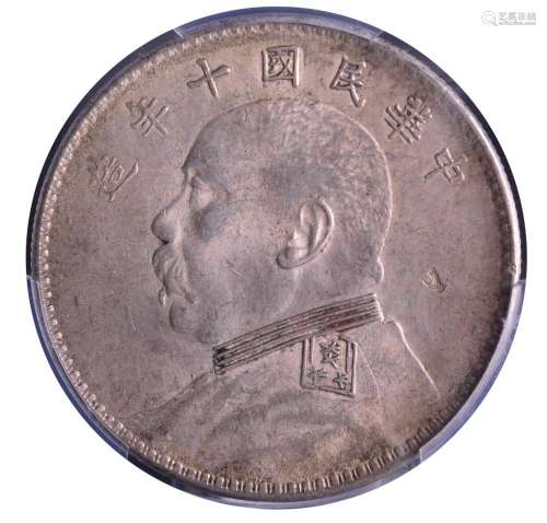 1921+ CHINA.Republic Yuan Shih-kai Silver Dollar.PCGS.AU Det...