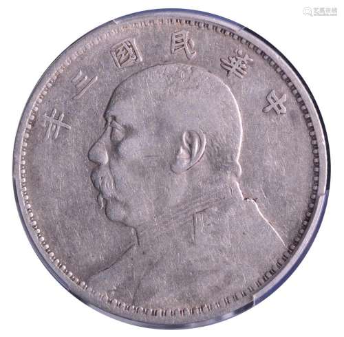 1914. CHINA.Republic Yuan Shih-kai Silver Dollar.PCGS VF 30