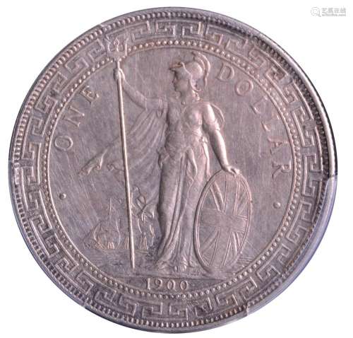 1900-B.GREAT BRITAIN Trade Dollar .Bombay Mint.PCGS AU Detai...