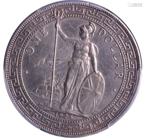 1925B.GREAT BRITAIN Trade Dollar .Bombay Mint.PCGS AU Detail