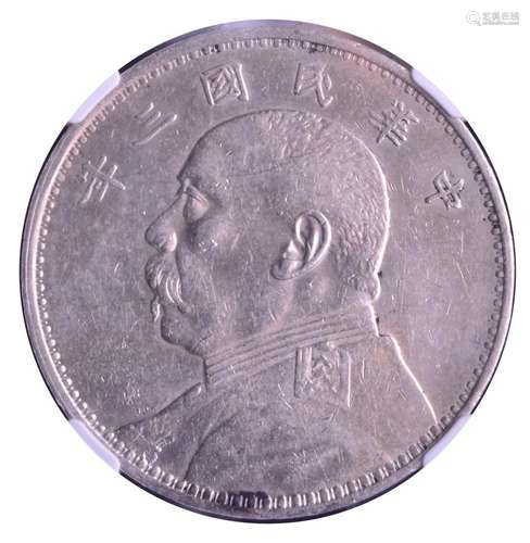 1914. CHINA.Republic Yuan Shih-kai Silver Dollar.NGC AU 53