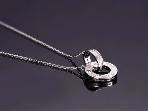 18K WHITE GOLD DIAMOND CARTIER LOVE NECKLACE