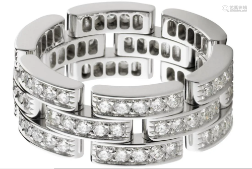 18K WHITE GOLD DIAMOND CARTIER MAILLON PANTHERE RING