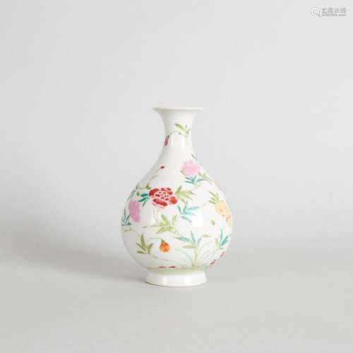 A Chinese Famille Rose Bottle Vase, Yuhuchunping (Da Qing Gu...