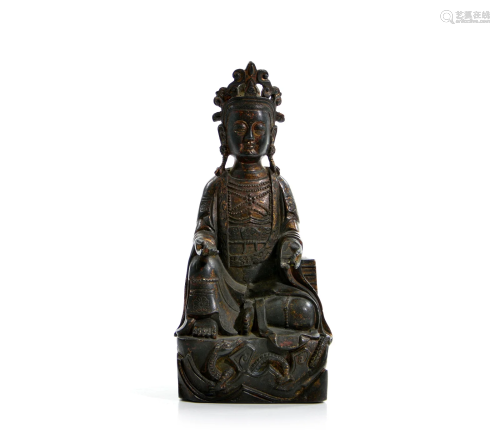 A Chinese Bronze Daoism Statuette