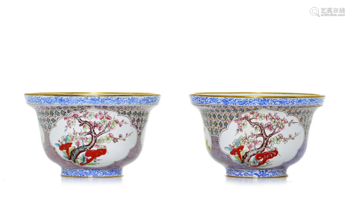 Pair of Chinese Enamel Bowls