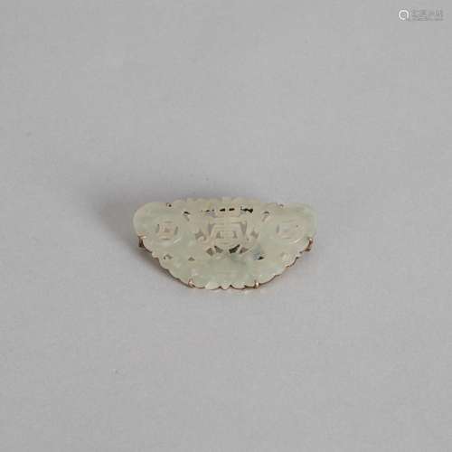 A Chinese White Jade 'Butterfly' Brooch carved with ...