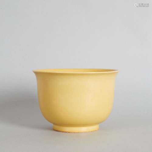 A Chinese Yellow-Glazed Bowl (Da Ming Xuande Nian Zhi Mark)