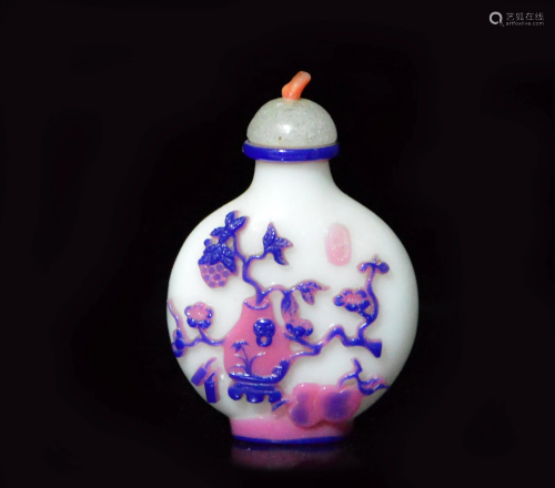 A Rare Peking Glass Snuff Bottle