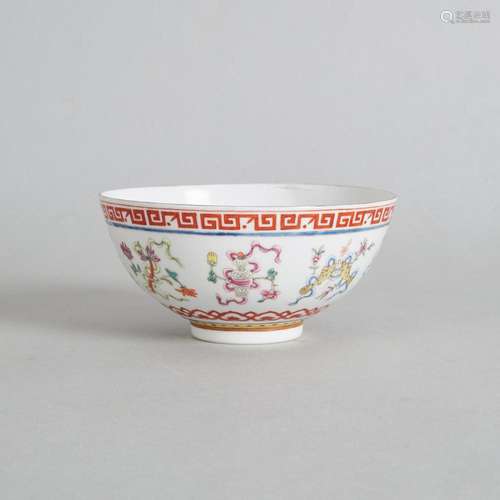 A Chinese Famille Rose 'Eight Auspicious Emblems' Bo...