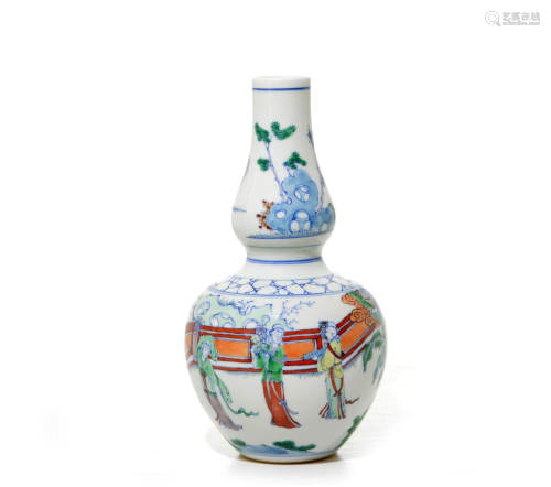 A Chinese Kangxi Porcelain Gourd Vase