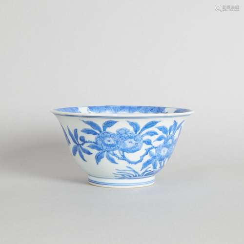 A Chinese Blue and White 'Floral' Deep Bowl (hallmar...