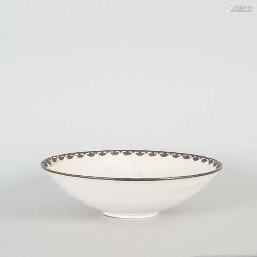 A Chinese White-Glazed Moulded 'Lotus' Bowl