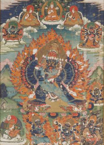 Thangka, Tibet, travail ancien