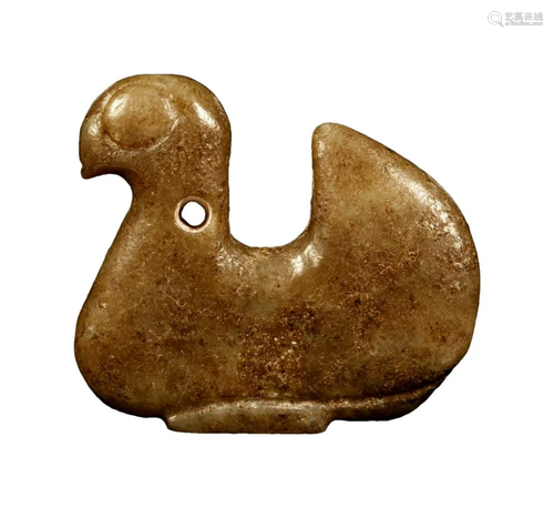 A Hongshan Culture Jade 'Bird' Pendant.