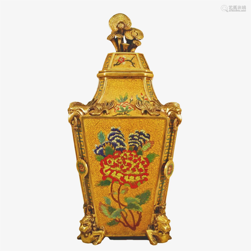 A Cloisonne 'Flower' Vase