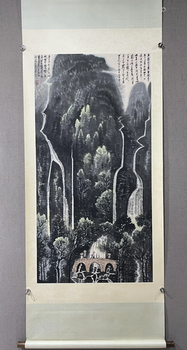 A Chinese Ink Painting Hanging Scroll By Li Keran