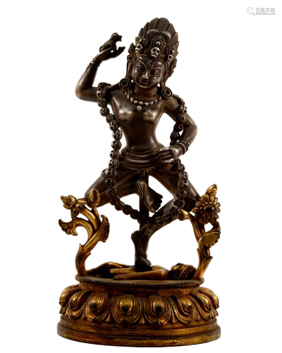 A Gilt Silver Buddhistic Figure