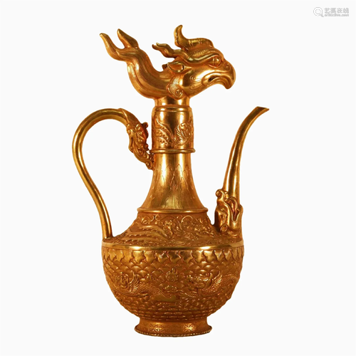 A Gilt-Bronze 'Phoenix' Ewer