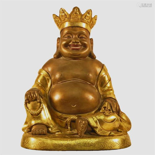 A Gilt-Bronze Figure Of Maitreya