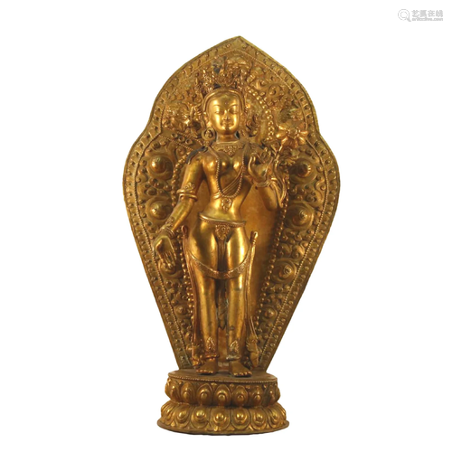 A Gilt-Bronze Figure Of Green Tara