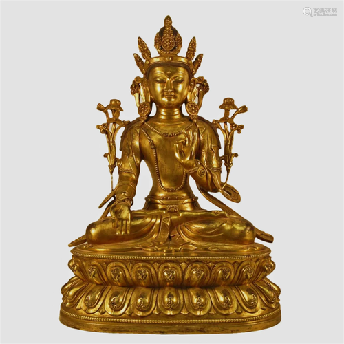 A Gilt-Bronze Figure Of Bodhisattva