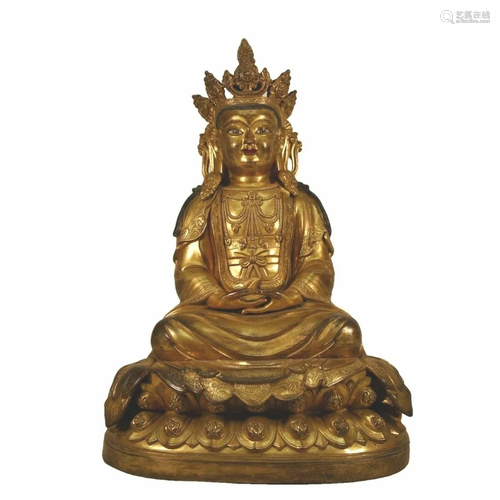 A Gilt-Bronze Figure Of Bodhisattva