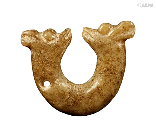 A Hongshan Culture Jade 'Dragon' Pendant.