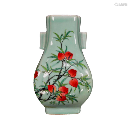 A Famille-Rose Clair-De-Lune Glazed 'Longevity Peach&#x...