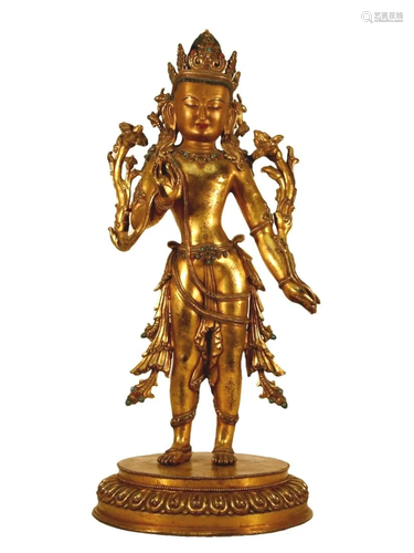 A Gilt-Bronze Figure Of Tara